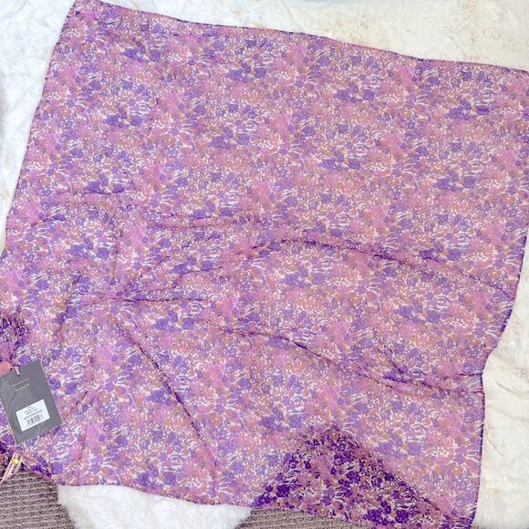 House of CB Bikini Beach Cover up Multi-Use Scarf - Violet Floral - Picture 7 of 7